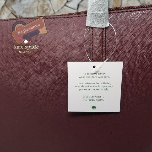 #bagsavenue set penny greta court tote cherrywood maroon neda wallet Kate Spade - Picture 9 of 16